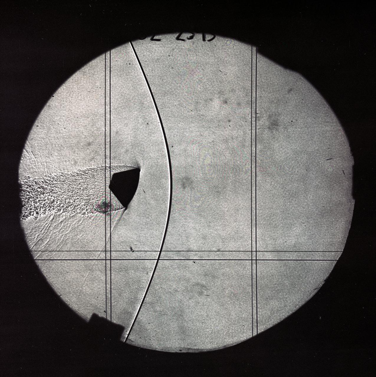 CEV (Crew Escape Vehicle) capsule Balistic Range testing to examine static and dynamic stability characteristics  (at the Hypervelocity Free-Flight Facility) HFF - scans of shadowgraphs from 8x10 film images