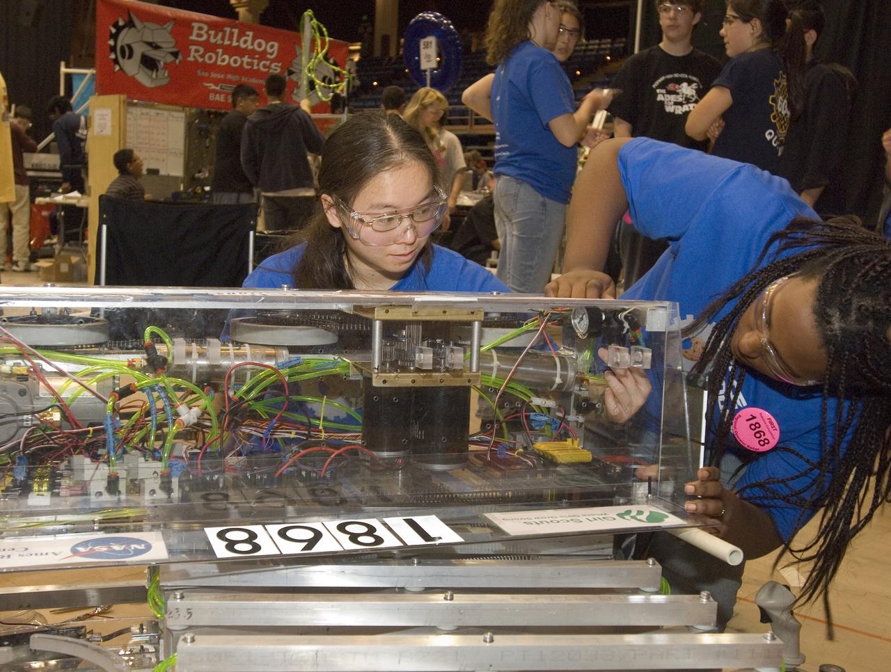 Silicon Valley FIRST Regional Robotics competition:  NASA Ames Research Center & Girl Scouts, Moffett Field, California (CA)