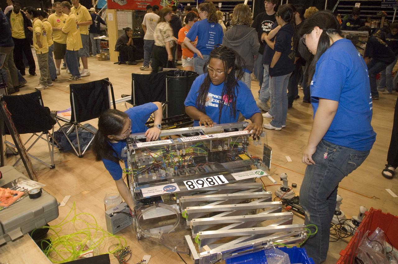 Silicon Valley FIRST Regional Robotics competition:  NASA Ames Research Center & Girl Scouts, Moffett Field, California (CA)