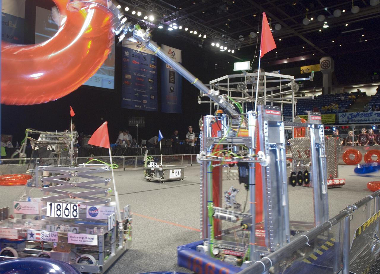 Silicon Valley FIRST Regional Robotics competition: Space Cookies -  Battle on! teams 1516 Grizzles, 1868 Space Cookies, 668 The Apes of Wrath