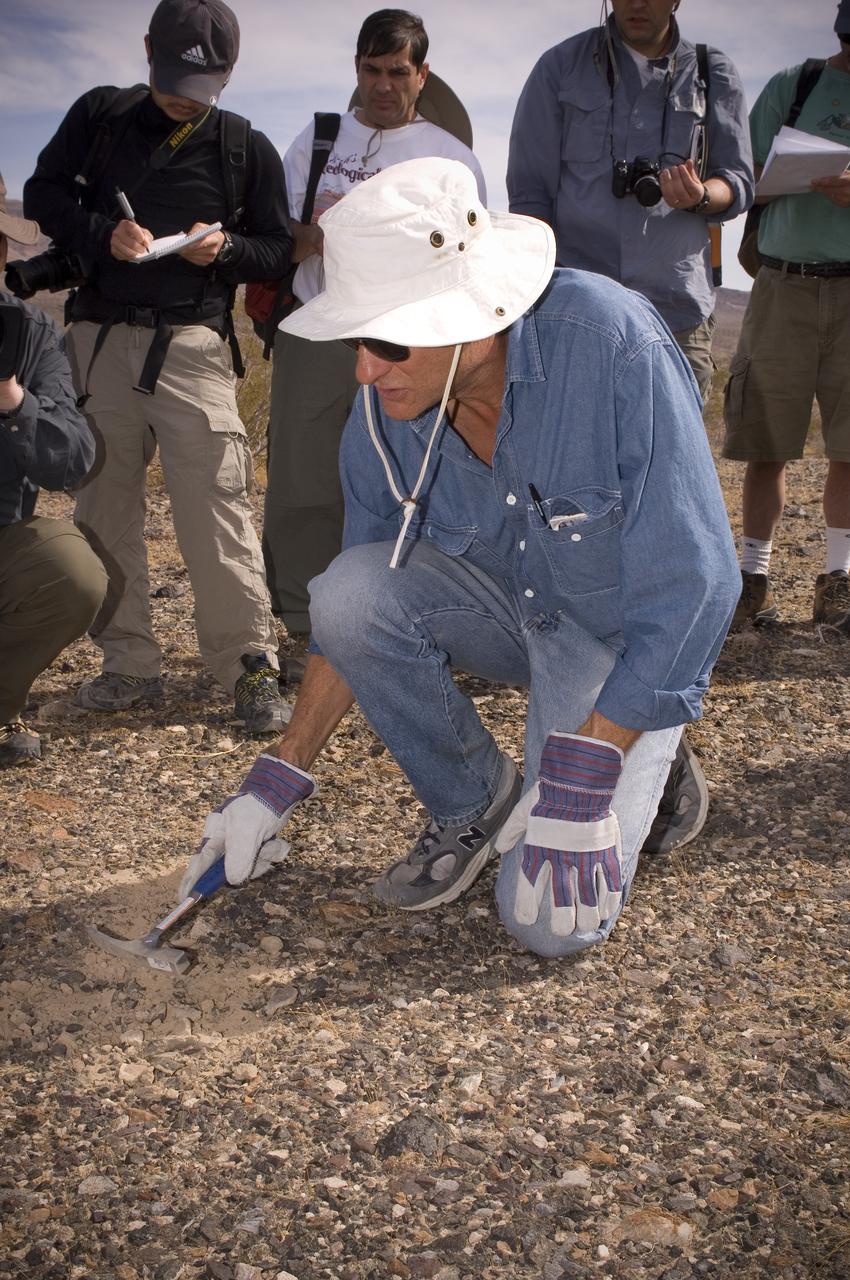 Spaceward Bound event in the Mojave Deser , CA (an outreach exercise) with Dr Chris McKay and Ames Education department personnel Brian Day, Barbara Bazar and a accompaning  (learning for the the classroom)  team of teachers will be studying side-by-side with NASA scientists who search for life in extreme environments, closely approximating what they expect to find on other planets. Why the Mojave -- an inhospitable, sun-drenched spot in the California Desert? This natural setting presents scientists with opportunities to study environments that are analogous to what explorers will find on the Moon and Mars. Teachers and scientists will perform scientific fieldwork in lunar geology, Mars astrobiology, Mars geology, and issues of temperature and solar inundation and radiation. for additional information and Outreach projects  see http://quest.arc.nasa.gov/
