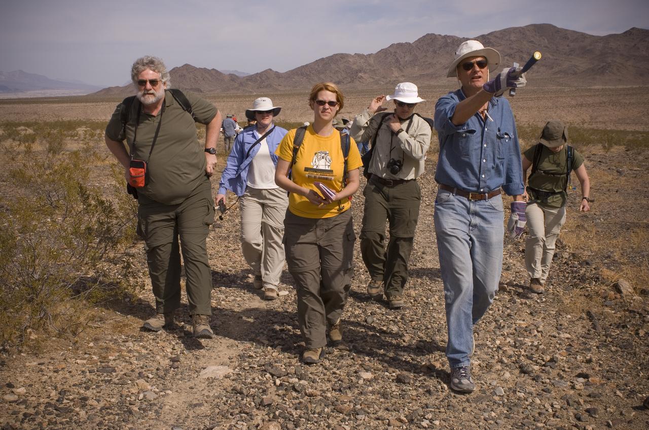 Spaceward Bound event in the Mojave Desert , CA (an outreach exercise) with Dr Chris McKay and Ames Education department personnel Brian Day, Barbara Bazar and a accompaning  (learning for the the classroom)  team of teachers will be studying side-by-side with NASA scientists who search for life in extreme environments, closely approximating what they expect to find on other planets. Why the Mojave -- an inhospitable, sun-drenched spot in the California Desert? This natural setting presents scientists with opportunities to study environments that are analogous to what explorers will find on the Moon and Mars. Teachers and scientists will perform scientific fieldwork in lunar geology, Mars astrobiology, Mars geology, and issues of temperature and solar inundation and radiation. for additional information and Outreach projects  see http://quest.arc.nasa.gov/