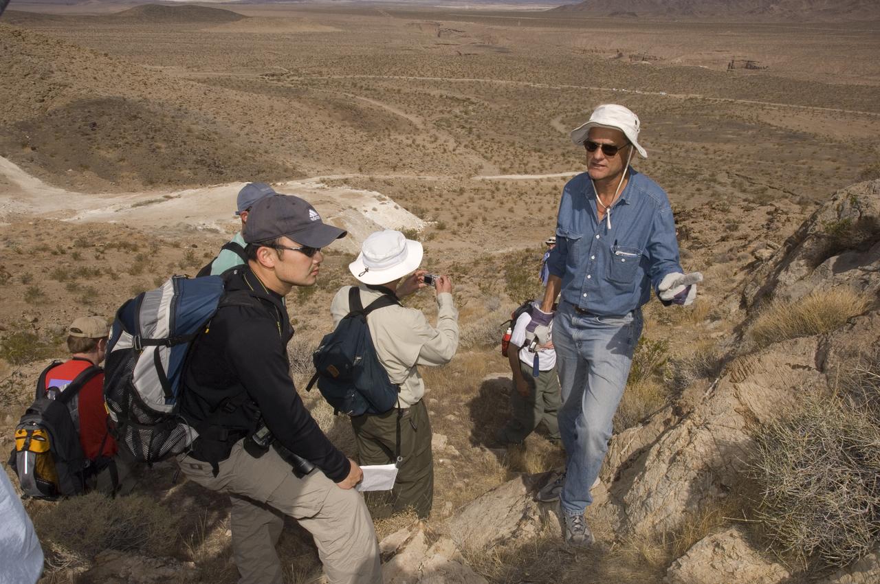 Spaceward Bound event in the Mojave Deser , CA (an outreach exercise) with Dr Chris McKay and Ames Education department personnel Brian Day, Barbara Bazar and a accompaning  (learning for the the classroom)  team of teachers will be studying side-by-side with NASA scientists who search for life in extreme environments, closely approximating what they expect to find on other planets. Why the Mojave -- an inhospitable, sun-drenched spot in the California Desert? This natural setting presents scientists with opportunities to study environments that are analogous to what explorers will find on the Moon and Mars. Teachers and scientists will perform scientific fieldwork in lunar geology, Mars astrobiology, Mars geology, and issues of temperature and solar inundation and radiation. for additional information and Outreach projects  see http://quest.arc.nasa.gov/