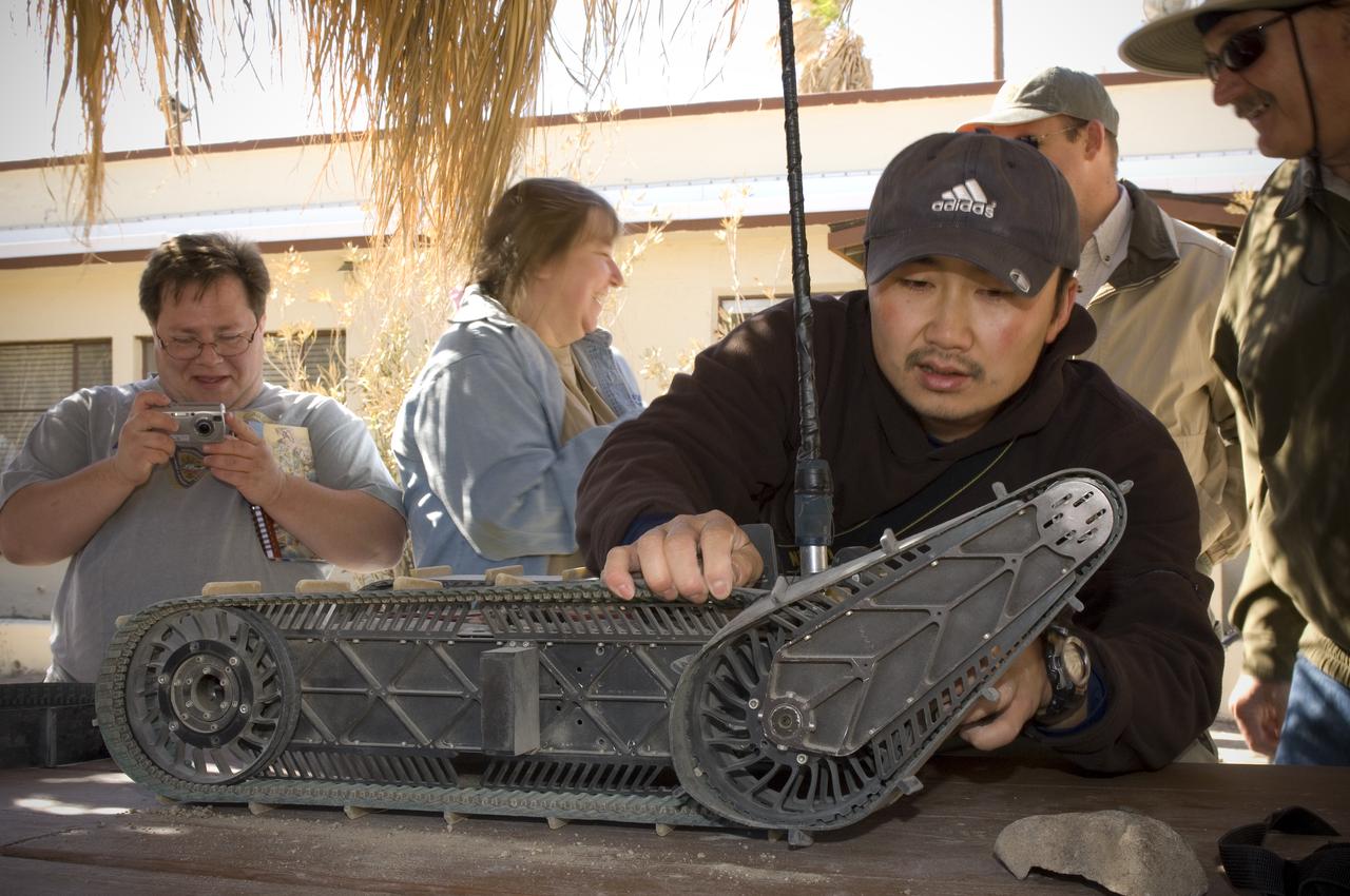 Spaceward Bound event in the Mojave Deser , CA (an outreach exercise) with Dr Chris McKay and Ames Education department personnel Brian Day, Barbara Bazar and a accompaning  (learning for the the classroom)  team of teachers will be studying side-by-side with NASA scientists who search for life in extreme environments, closely approximating what they expect to find on other planets. Why the Mojave -- an inhospitable, sun-drenched spot in the California Desert? This natural setting presents scientists with opportunities to study environments that are analogous to what explorers will find on the Moon and Mars. Teachers and scientists will perform scientific fieldwork in lunar geology, Mars astrobiology, Mars geology, and issues of temperature and solar inundation and radiation. for additional information and Outreach projects  see http://quest.arc.nasa.gov/