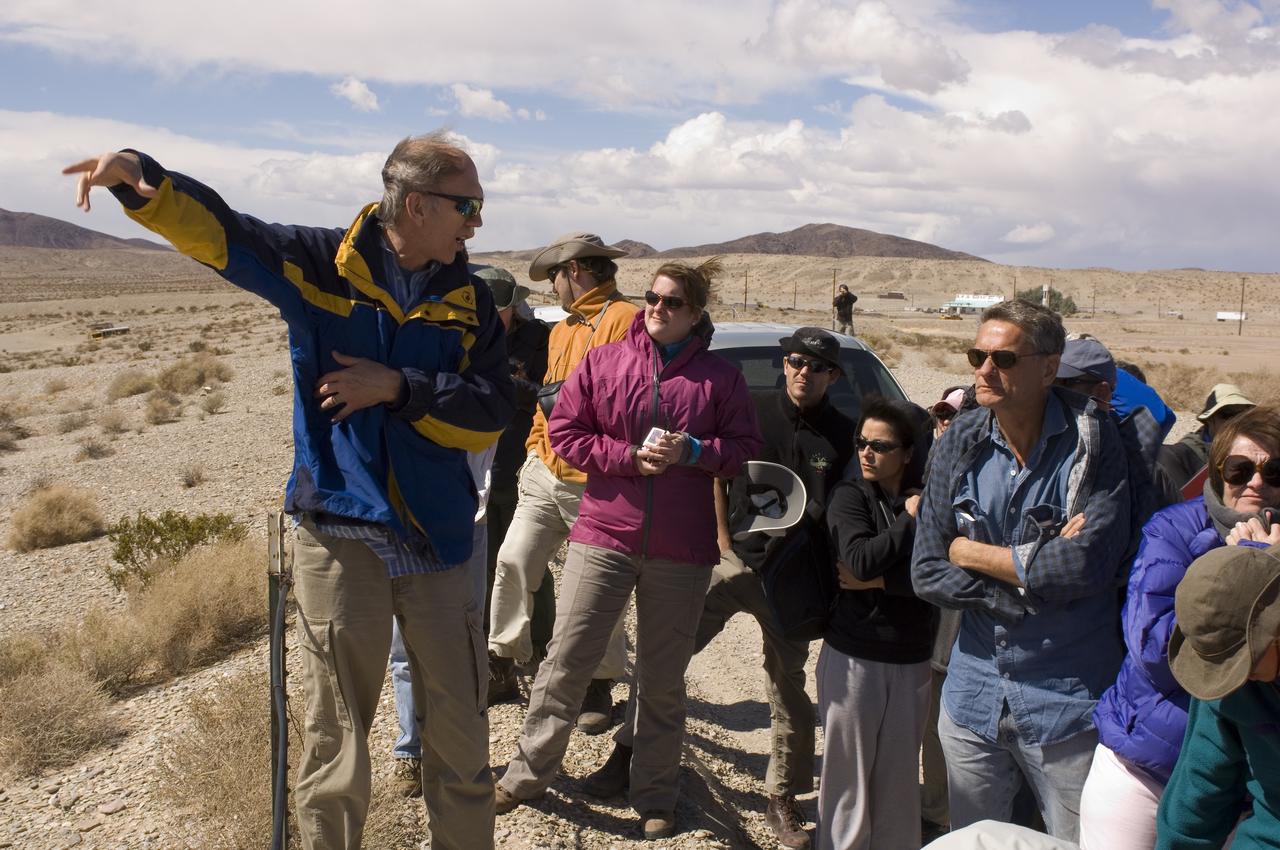 Spaceward Bound event in the Mojave Deser , CA (an outreach exercise) with Dr Chris McKay and Ames Education department personnel Brian Day, Barbara Bazar and a accompaning (learning for the the classroom) team of teachers will be studying side-by-side with NASA scientists who search for life in extreme environments, closely approximating what they expect to find on other planets. Why the Mojave -- an inhospitable, sun-drenched spot in the California Desert? This natural setting presents scientists with opportunities to study environments that are analogous to what explorers will find on the Moon and Mars. Teachers and scientists will perform scientific fieldwork in lunar geology, Mars astrobiology, Mars geology, and issues of temperature and solar inundation and radiation. for additional information and Outreach projects see http://quest.arc.nasa.gov/