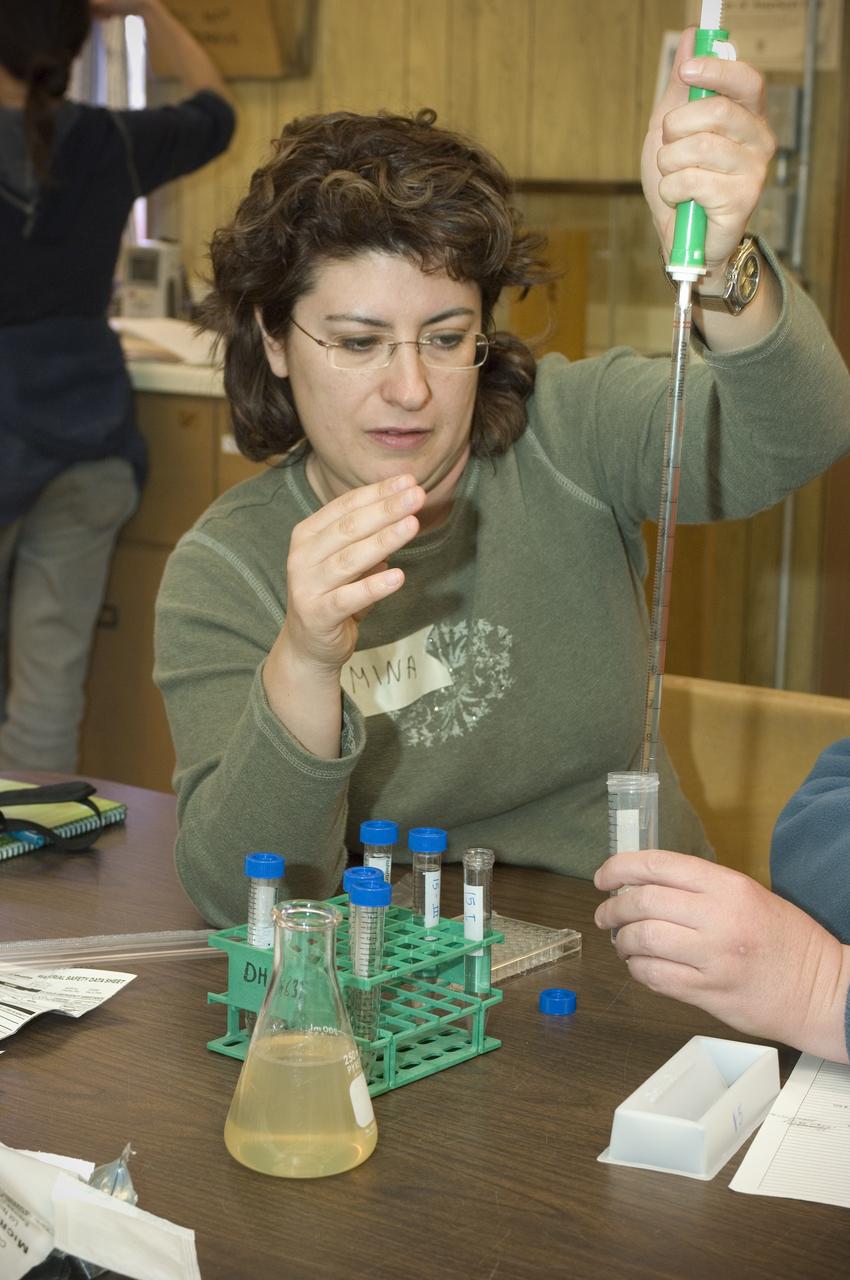 Spaceward Bound event in the Mojave Deser , CA (an outreach exercise) with Dr Chris McKay and Ames Education department personnel Brian Day, Barbara Bazar and a accompaning  (learning for the the classroom)  team of teachers will be studying side-by-side with NASA scientists who search for life in extreme environments, closely approximating what they expect to find on other planets. Why the Mojave -- an inhospitable, sun-drenched spot in the California Desert? This natural setting presents scientists with opportunities to study environments that are analogous to what explorers will find on the Moon and Mars. Teachers and scientists will perform scientific fieldwork in lunar geology, Mars astrobiology, Mars geology, and issues of temperature and solar inundation and radiation. for additional information and Outreach projects  see http://quest.arc.nasa.gov/