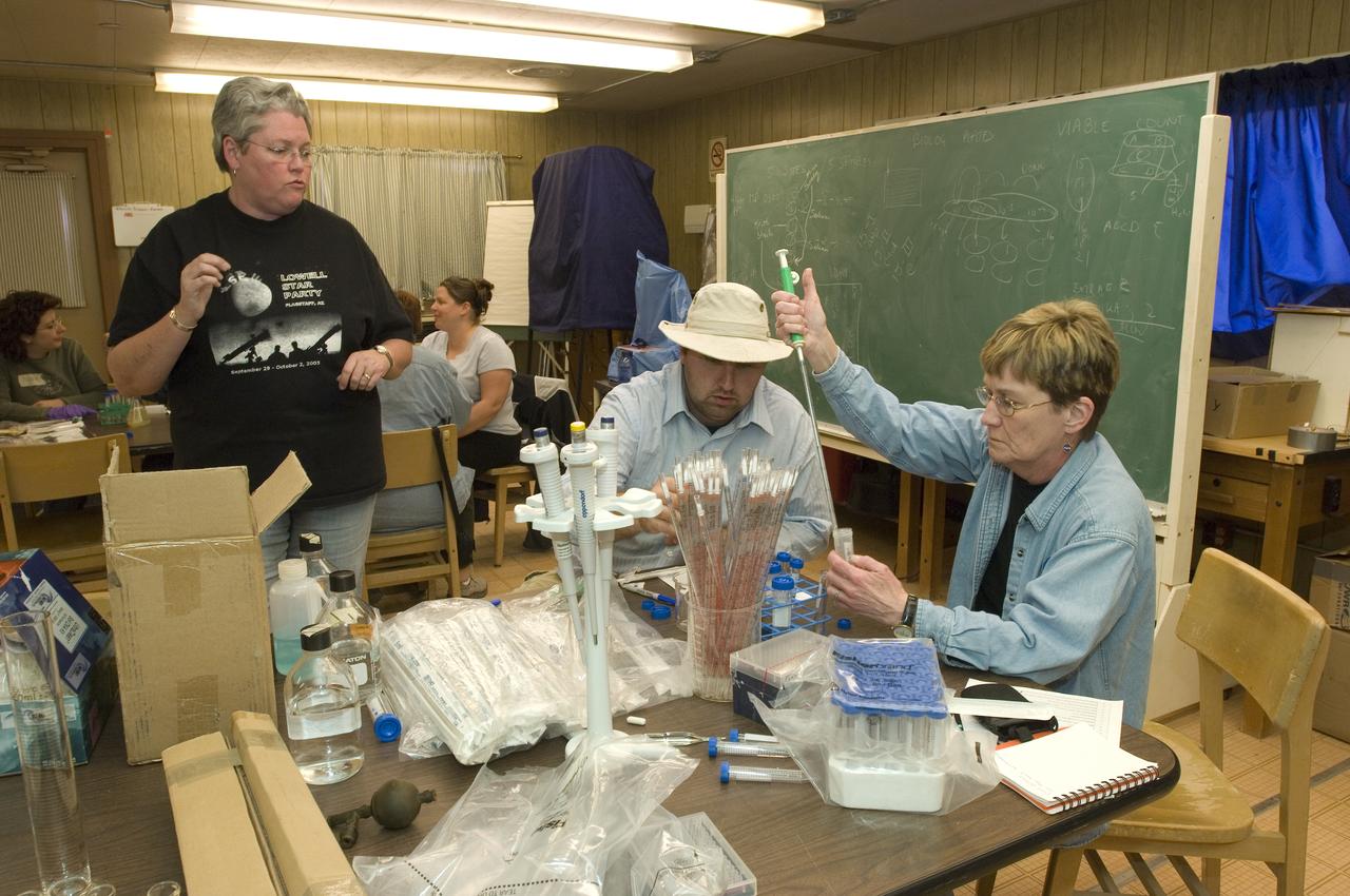 Spaceward Bound event in the Mojave Deser , CA (an outreach exercise) with Dr Chris McKay and Ames Education department personnel Brian Day, Barbara Bazar and a accompaning  (learning for the the classroom)  team of teachers will be studying side-by-side with NASA scientists who search for life in extreme environments, closely approximating what they expect to find on other planets. Why the Mojave -- an inhospitable, sun-drenched spot in the California Desert? This natural setting presents scientists with opportunities to study environments that are analogous to what explorers will find on the Moon and Mars. Teachers and scientists will perform scientific fieldwork in lunar geology, Mars astrobiology, Mars geology, and issues of temperature and solar inundation and radiation. for additional information and Outreach projects  see http://quest.arc.nasa.gov/