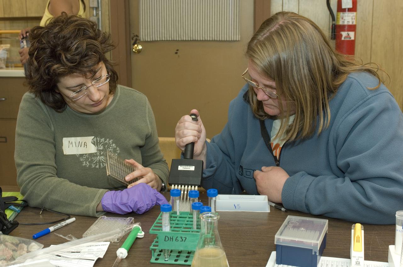 Spaceward Bound event in the Mojave Deser , CA (an outreach exercise) with Dr Chris McKay and Ames Education department personnel Brian Day, Barbara Bazar and a accompaning  (learning for the the classroom)  team of teachers will be studying side-by-side with NASA scientists who search for life in extreme environments, closely approximating what they expect to find on other planets. Why the Mojave -- an inhospitable, sun-drenched spot in the California Desert? This natural setting presents scientists with opportunities to study environments that are analogous to what explorers will find on the Moon and Mars. Teachers and scientists will perform scientific fieldwork in lunar geology, Mars astrobiology, Mars geology, and issues of temperature and solar inundation and radiation. for additional information and Outreach projects  see http://quest.arc.nasa.gov/