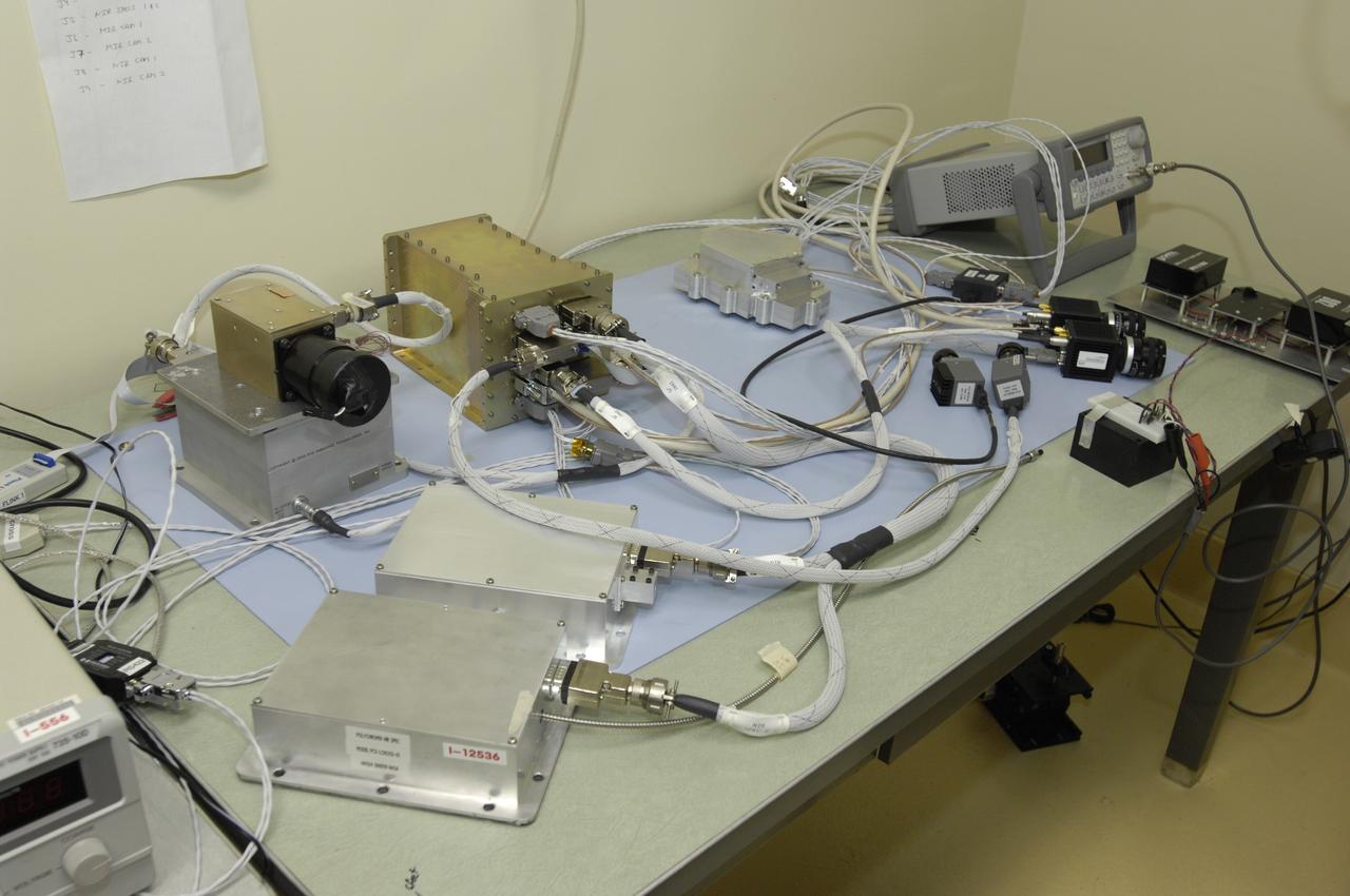 LCROSS in Clean Room at Ames Research Centeer -  flight hardware cable check and verification