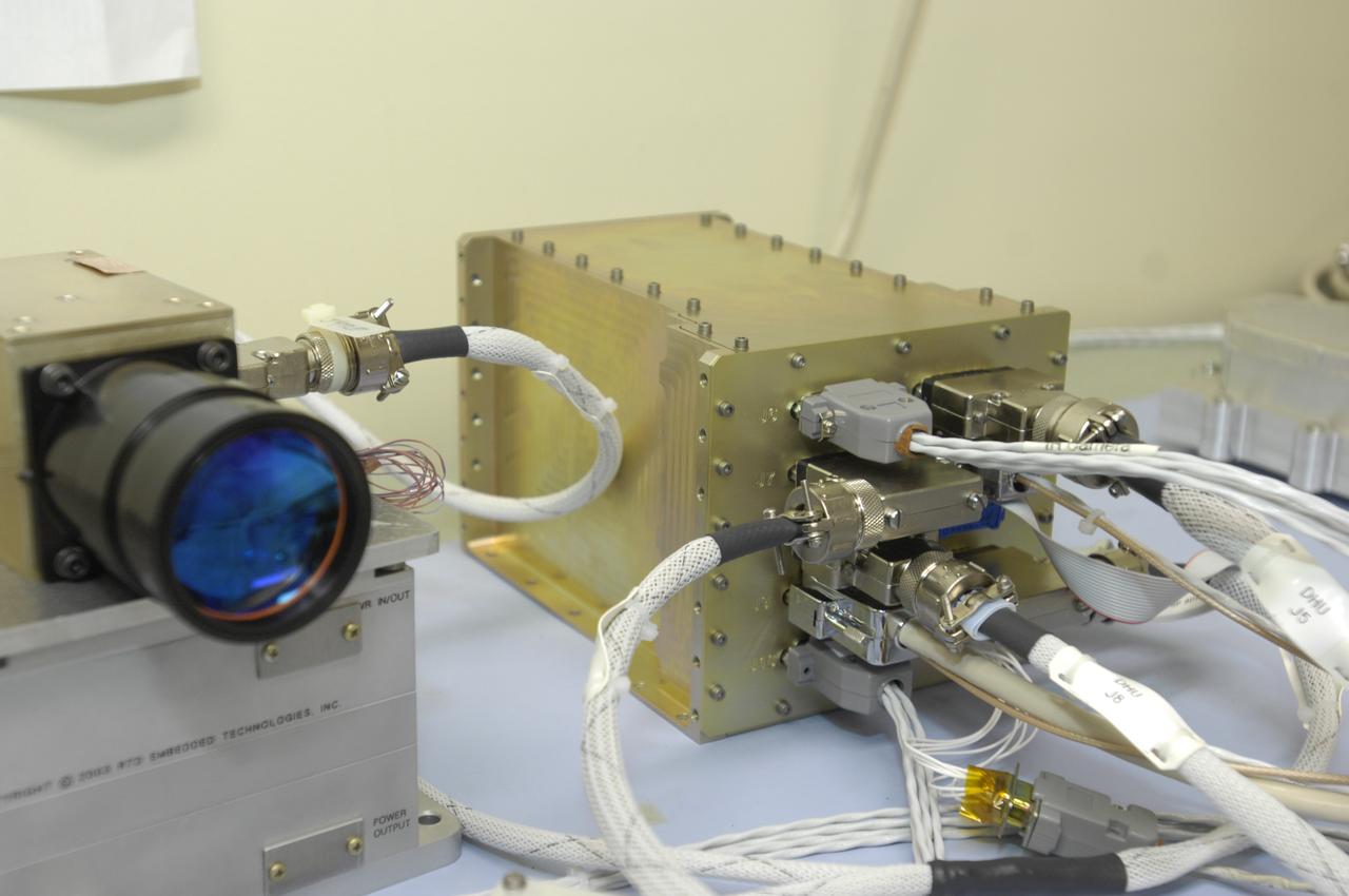 LCROSS in Clean Room at Ames Research Centeer -  flight hardware cable check and verification