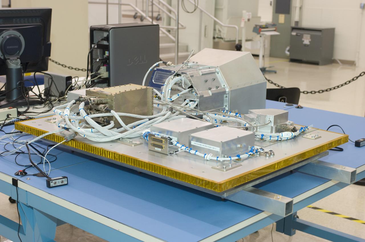 LCROSS flight hardware in clean room at Ames N-240.