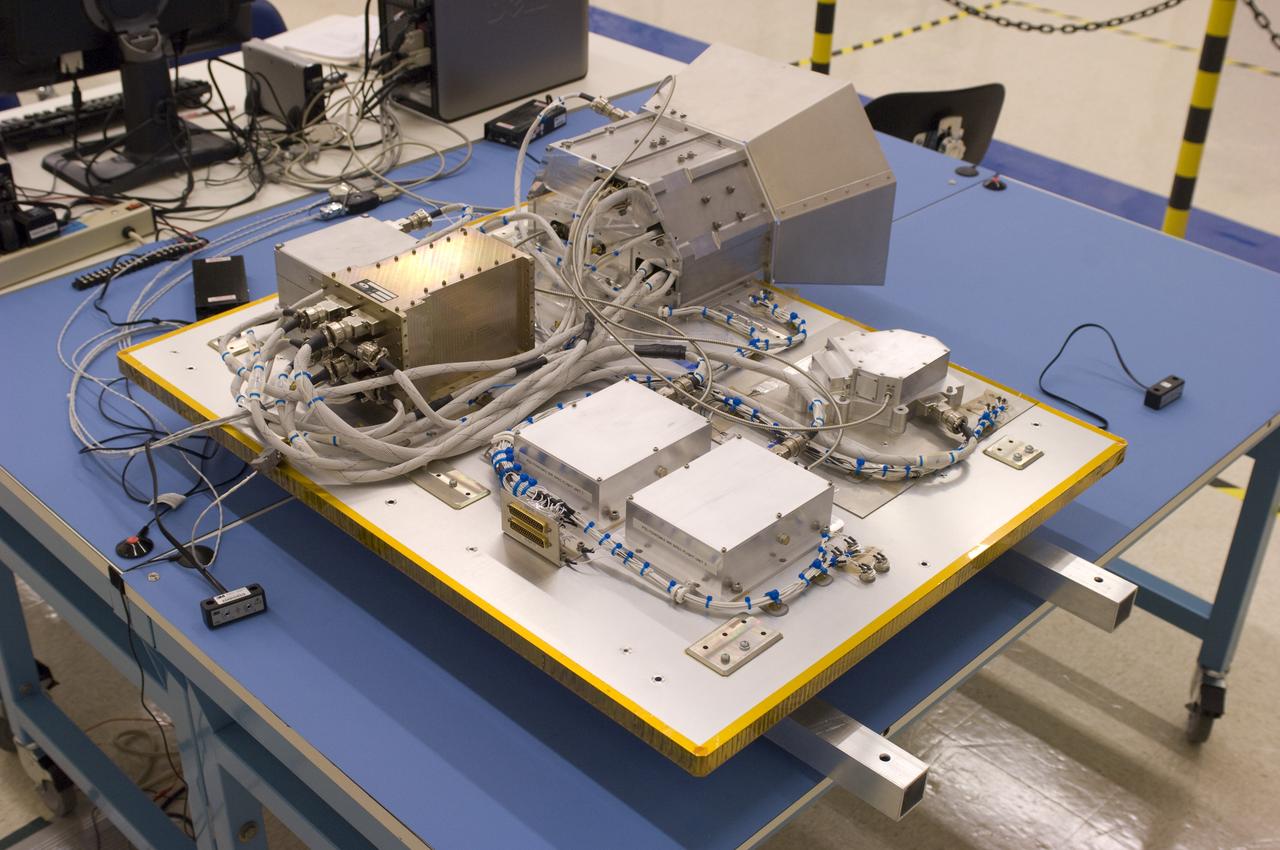 LCROSS flight hardware in clean room at Ames N-240.