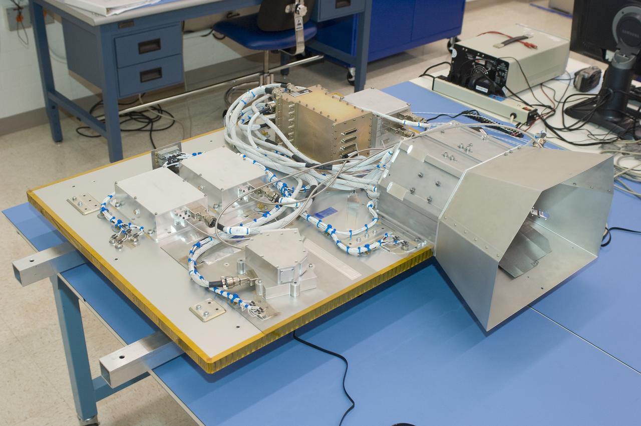 LCROSS flight hardware in clean room at Ames N-240.