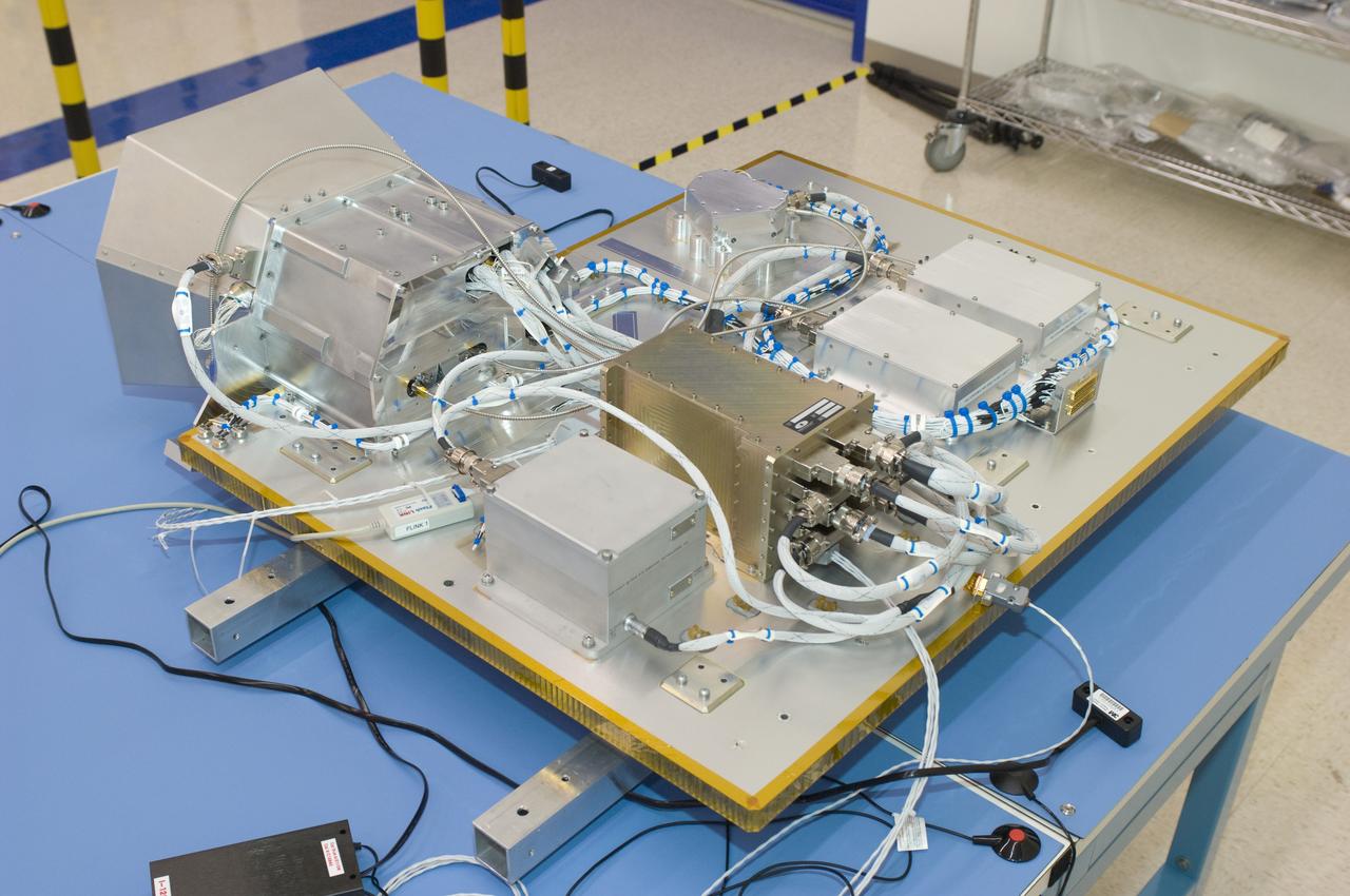 LCROSS flight hardware in clean room at Ames N-240.