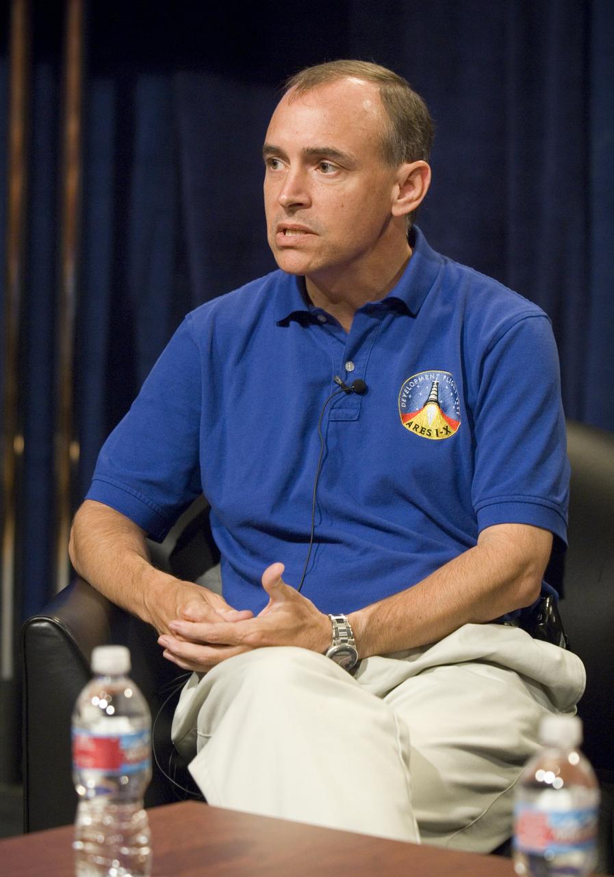 NASA Officials gather at Ames Research Center to discuss Spaceship development progress. Constellation is developing the Orion spacecraft and Ares rockets to support an American return to the moon by 2020.  Speaker  Jeff Hanley, JSC Constellation program manager