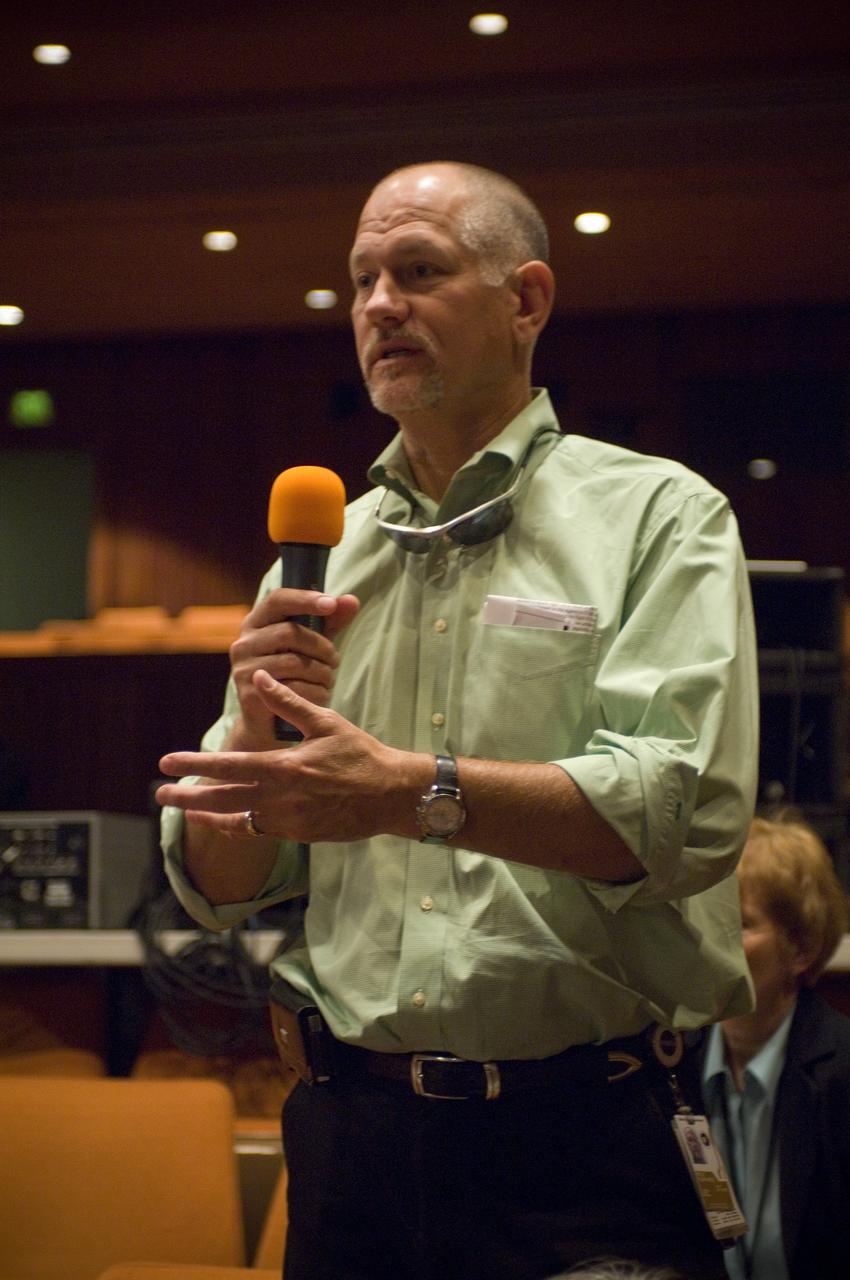 NASA Officials gather at Ames Research Center to discuss Spaceship development progress. Constellation is developing the Orion spacecraft and Ares rockets to support an American return to the moon by 2020.  (with Kelly Humphries, JSC - on detail to Ames PAO '07-'08)