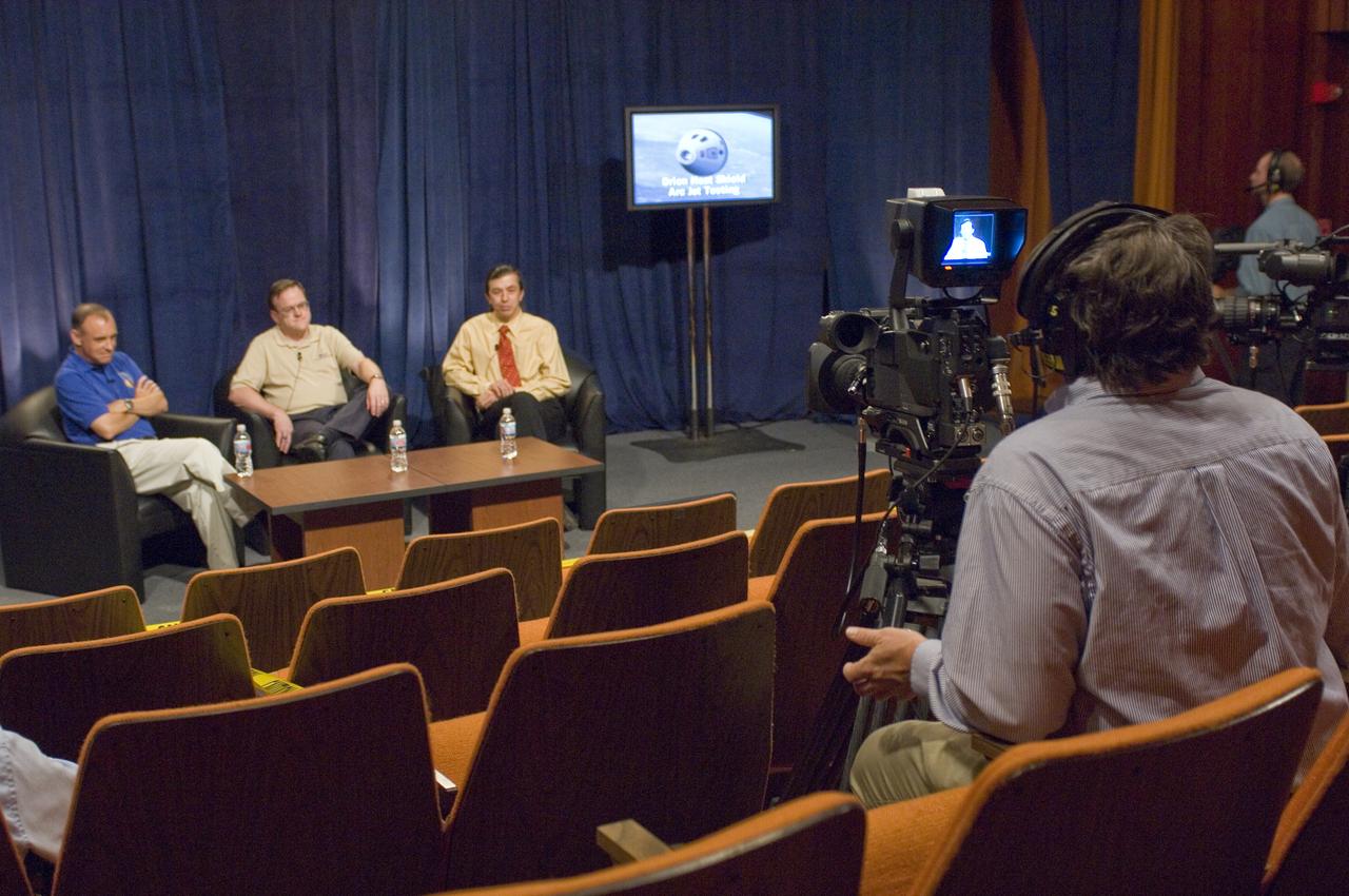 NASA Officials gather at Ames Research Center to discuss Spaceship development progress. Constellation is developing the Orion spacecraft and Ares rockets to support an American return to the moon by 2020.