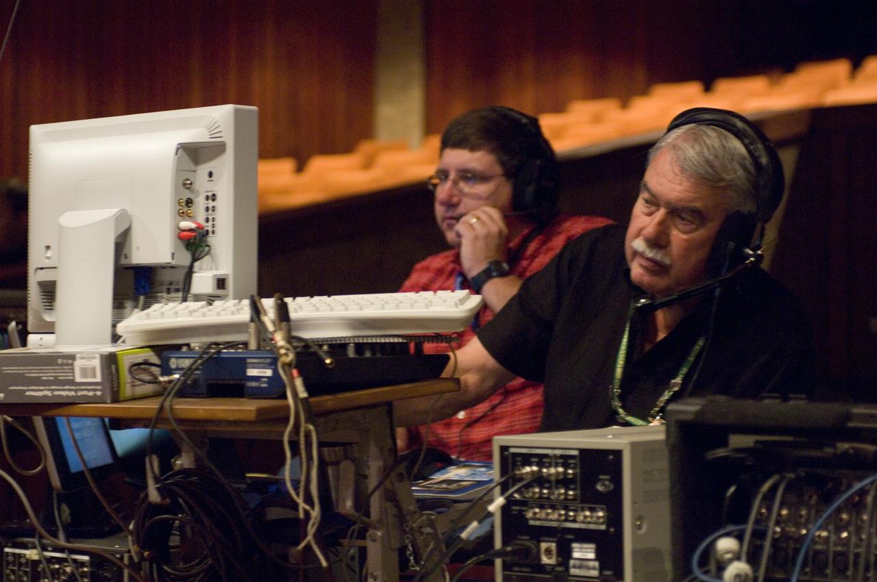 NASA Officials gather at Ames Research Center to discuss Spaceship development progress. Constellation is developing the Orion spacecraft and Ares rockets to support an American return to the moon by 2020. Bill Moede and Jim Taylor, Ames (Planners) Video crew