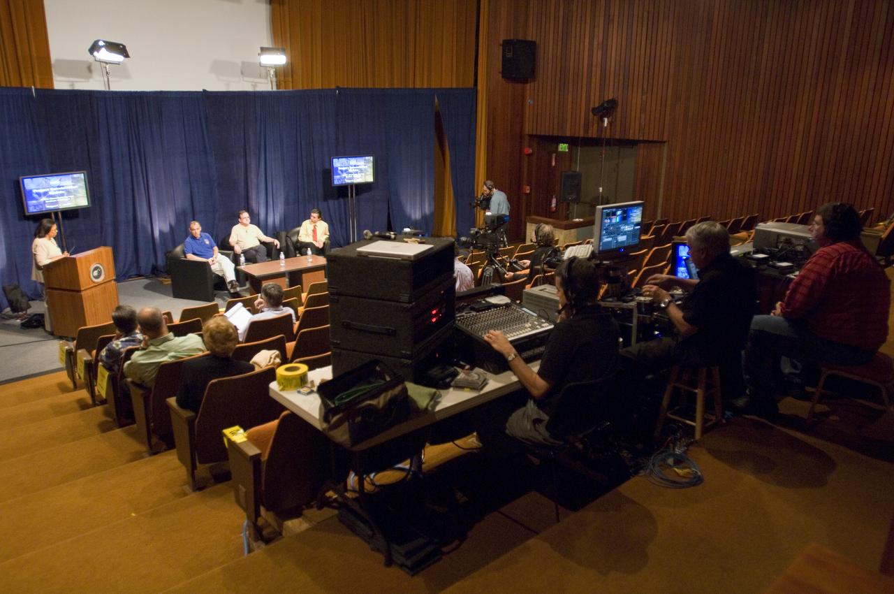 NASA Officials gather at Ames Research Center to discuss Spaceship development progress. Constellation is developing the Orion spacecraft and Ares rockets to support an American return to the moon by 2020.