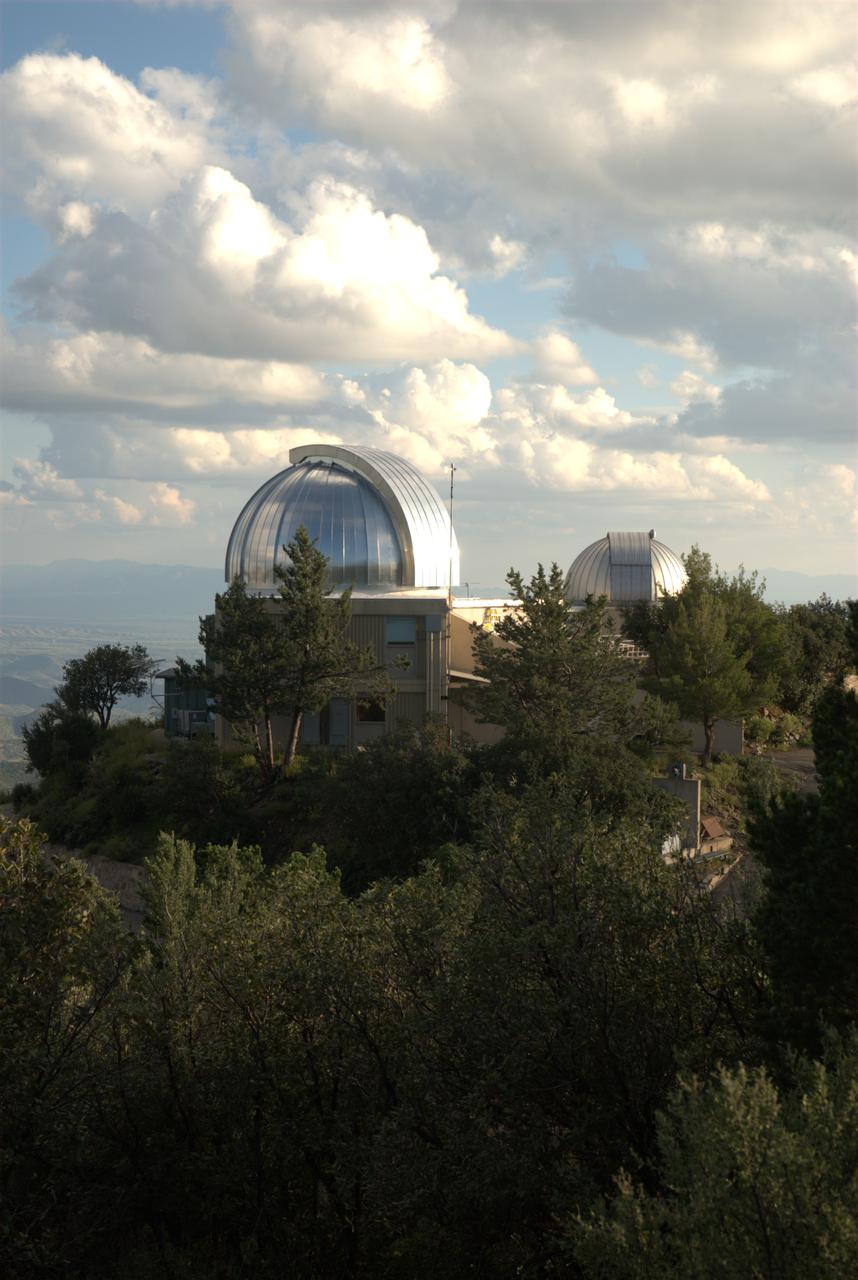 Kepler activities at Smithsonian Institution; Fred Lawrence Whipple Observatory, Mt Hopkins AZ for Kepler input catalog (nearing completion). Protective domes cover the 1.5-meter (60-inch, left) and 1.2-meter (48-inch, right) telescopes.