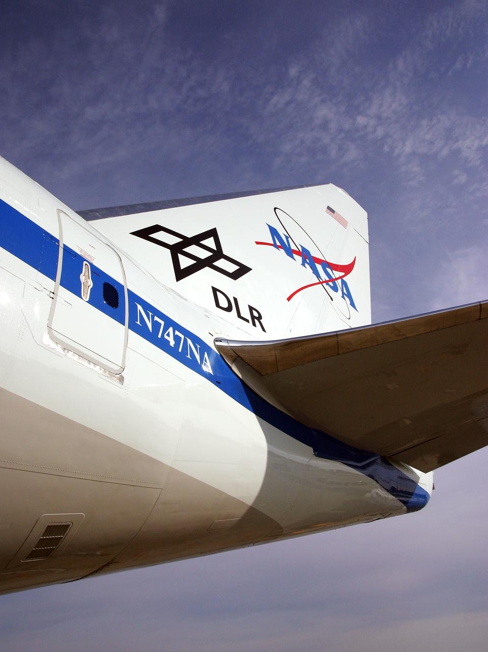 SOFIA (Stratospheric Ovservatory for Infrared Astronomy) visit to Ames Research Center, Moffett Field, CA: tail