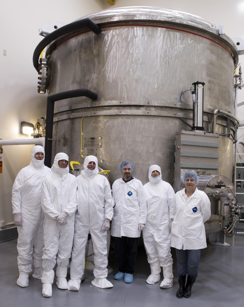 SOFIA (Stratospheric Observatory for Infrared Astronomy) primary mirror being coated in the Ames N-211 Vacuum Chamber.