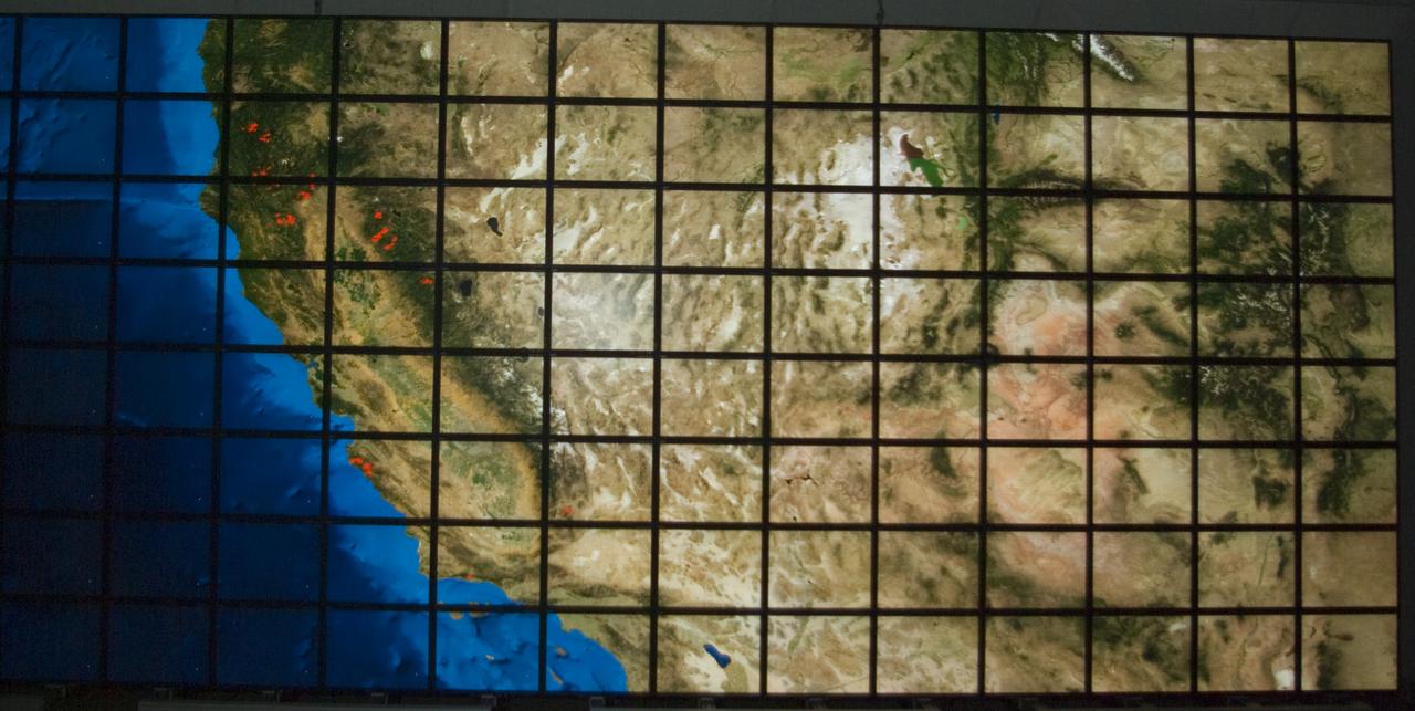 NASA Ames Hyperwall II showing fires world wide  Photo taken by Summer Photography Intern Nick Tran