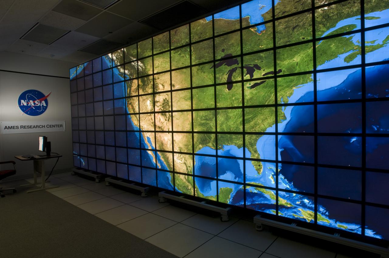 NASA Ames Hyperwall II showing fires world wide