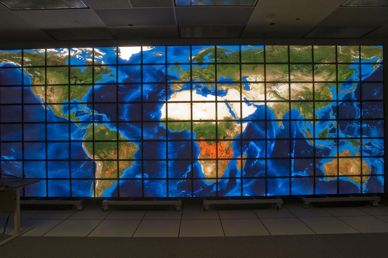 NASA Ames Hyperwall II showing fires world wide