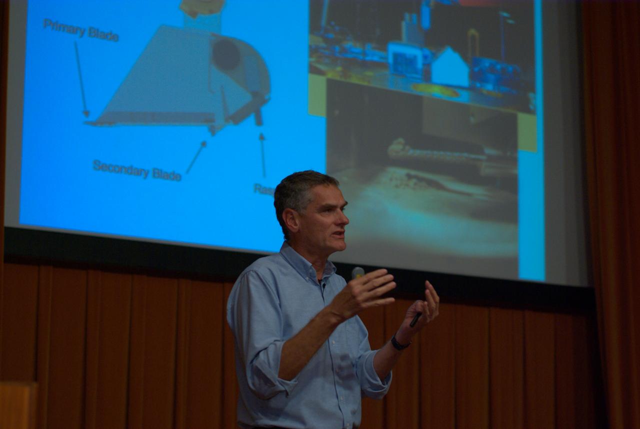 Dr Chris McKay presents a Director's Colloquium to Ames staff and summer interns on 'Missions to Investigate the Polar Ice of Mars: Phoenix and Beyond'