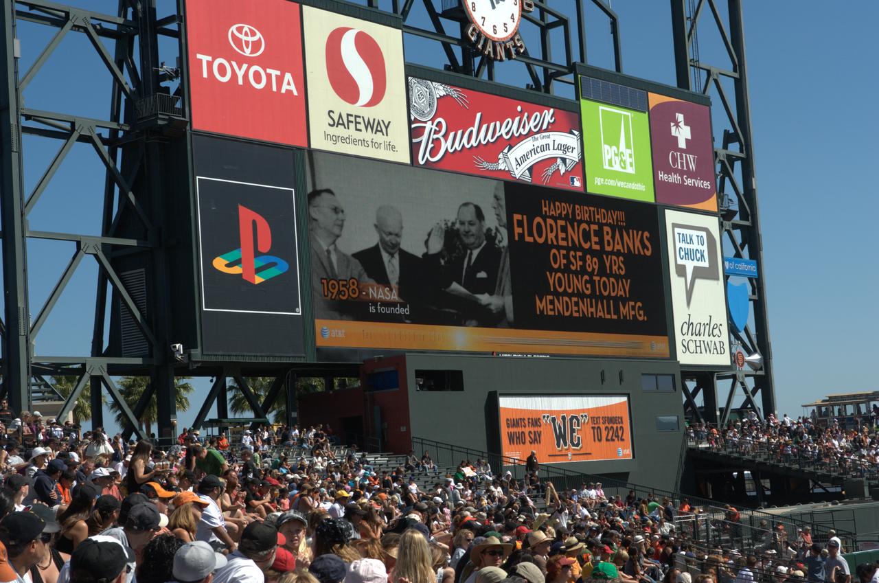 NASA Day at AT&T Park: NASA and the San Francisco Giants share a day to celebrate the 50 year anniversaries.