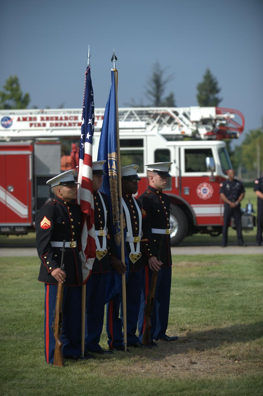 September 11th remembrance ceremony held in front of NASA Research Park Bldg-17 (Lunar Science Institute) hosted by the American Legion, Post 881, Moffett Field.