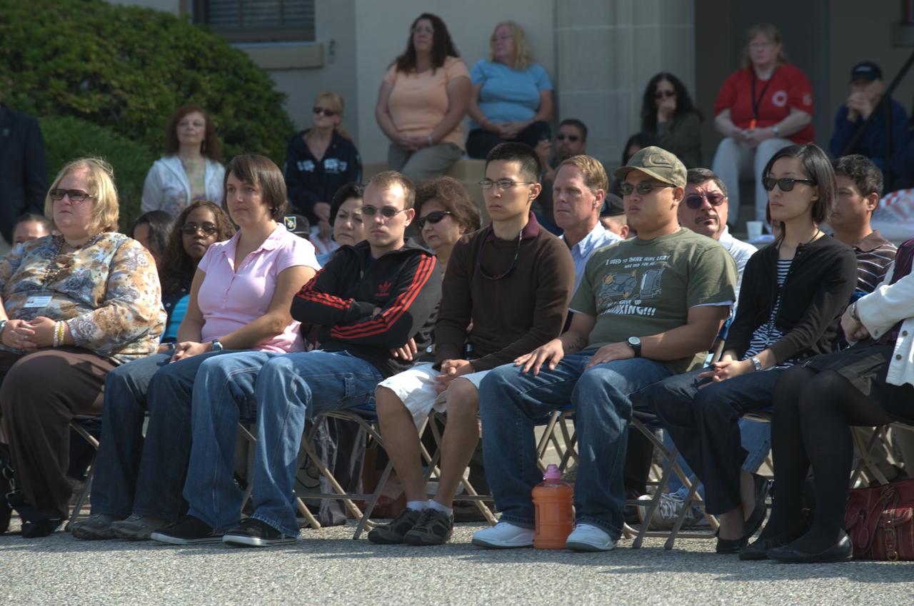 September 11th remembrance ceremony held in front of NASA Research Park Bldg-17 (Lunar Science Institute) hosted by the American Legion, Post 881, Moffett Field. Step off to Amazing Grace - POW/MIA Detail; TSgt Robert Soua, Detail Commander, 129th Security Forces, TSgt Rachel Velasco, SSgt Susan Avalos, SSgt Alex Cohen, SSgt Elias Gonzalez