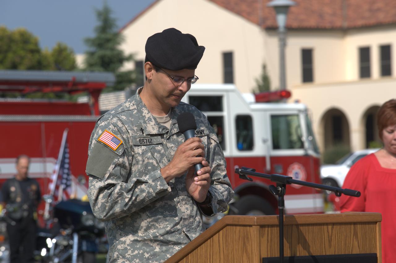 September 11th remembrance ceremony held in front of NASA Research Park Bldg-17 (Lunar Science Institute) hosted by the American Legion, Post 881, Moffett Field. memorial prayer