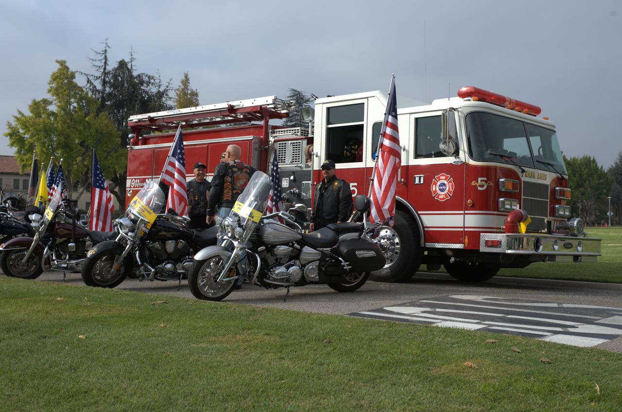 September 11th remembrance ceremony held in front of NASA Research Park Bldg-17 (Lunar Science Institute) hosted by the American Legion, Post 881, Moffett Field.