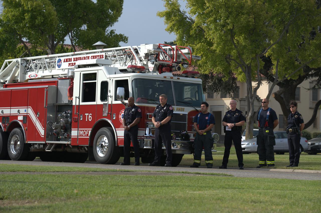 September 11th remembrance ceremony held in front of NASA Research Park Bldg-17 (Lunar Science Institute) hosted by the American Legion, Post 881, Moffett Field.