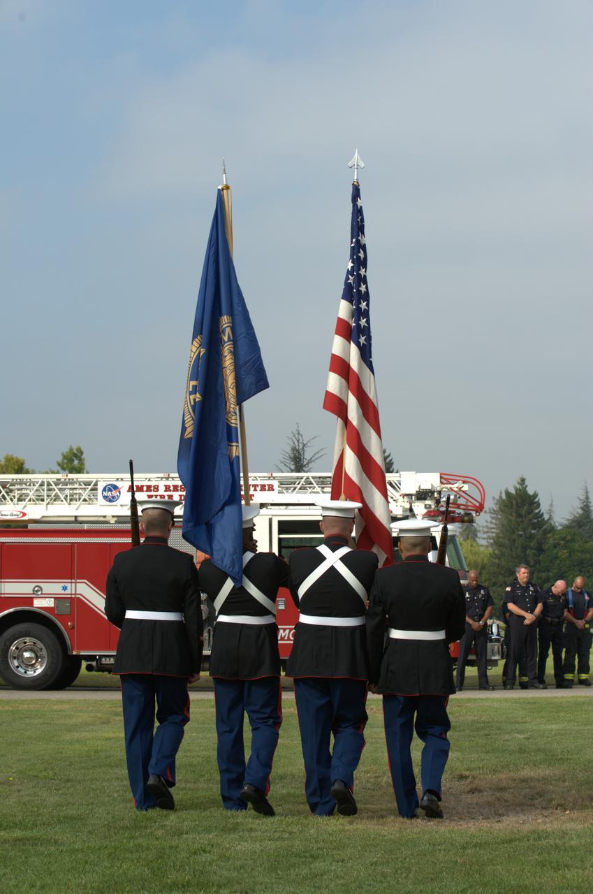 September 11th remembrance ceremony held in front of NASA Research Park Bldg-17 (Lunar Science Institute) hosted by the American Legion, Post 881, Moffett Field.