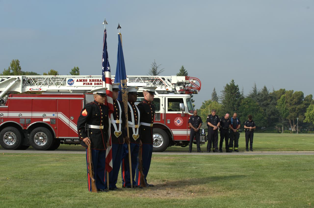 September 11th remembrance ceremony held in front of NASA Research Park Bldg-17 (Lunar Science Institute) hosted by the American Legion, Post 881, Moffett Field.