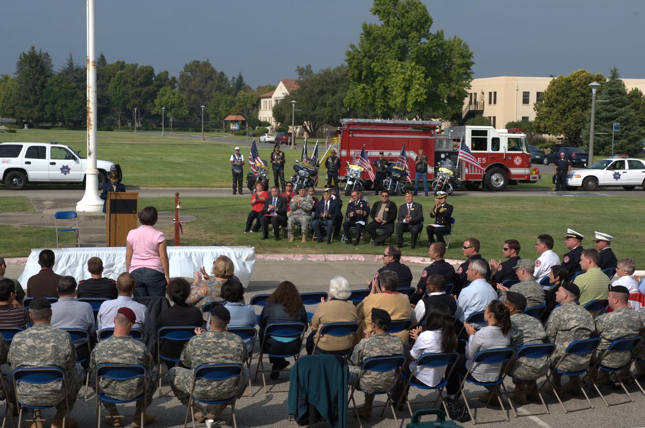 September 11th remembrance ceremony held in front of NASA Research Park Bldg-17 (Lunar Science Institute) hosted by the American Legion, Post 881, Moffett Field.