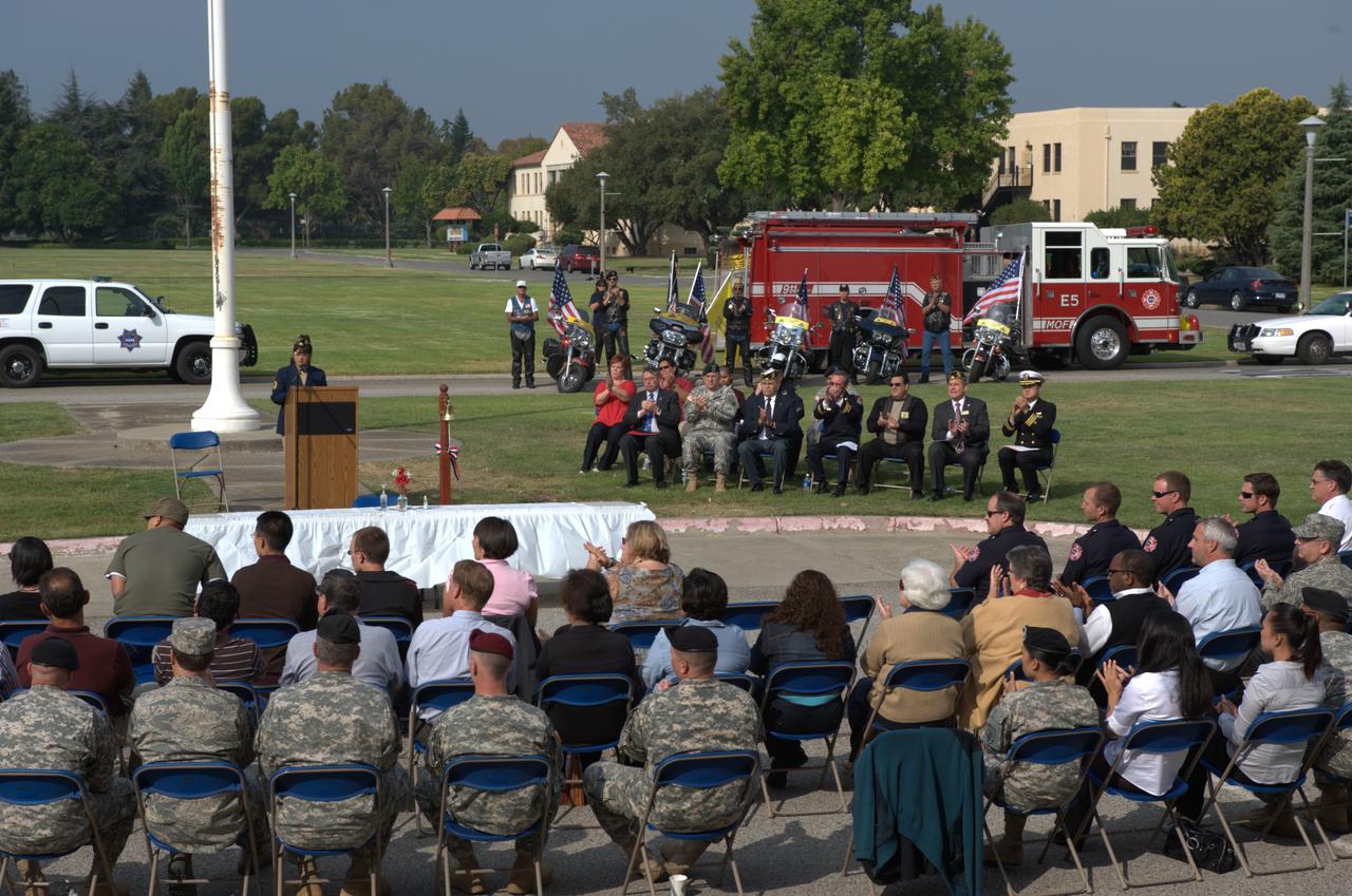 September 11th remembrance ceremony held in front of NASA Research Park Bldg-17 (Lunar Science Institute) hosted by the American Legion, Post 881, Moffett Field.