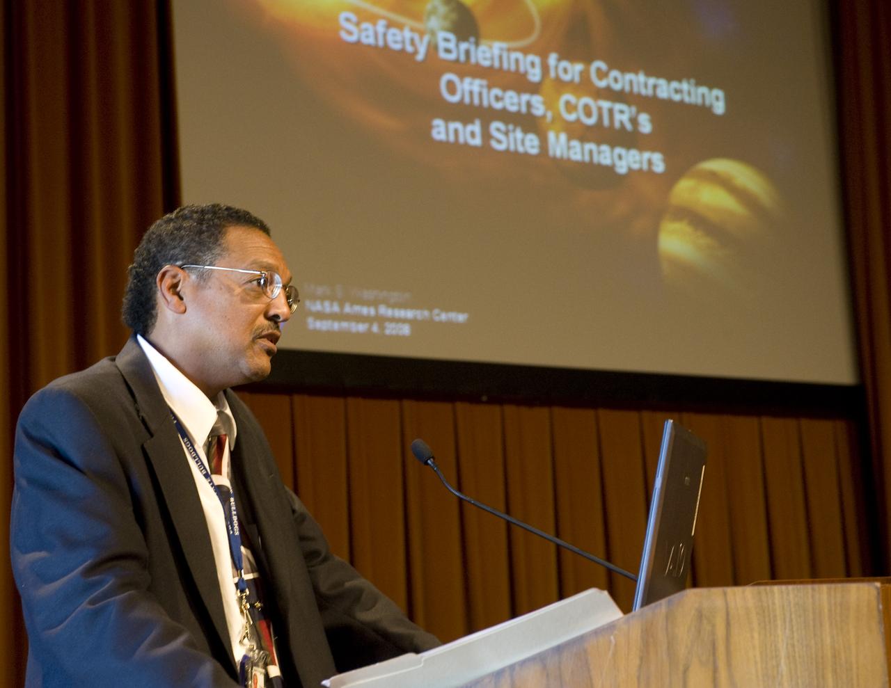 Safety Day Events 2008: Safety briefing for contracting officers, contracting offers' technical representatives and contract site managers.  with Lew Braxton III