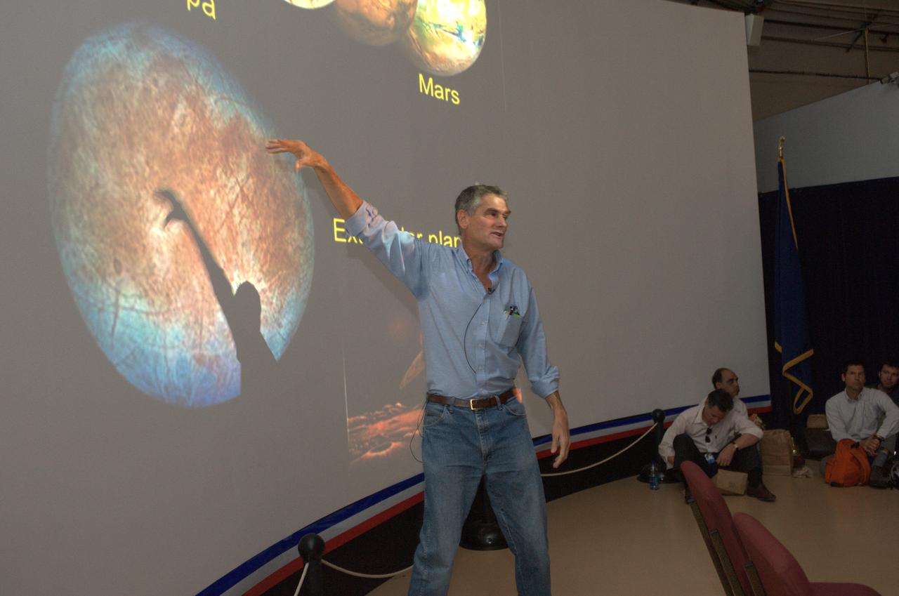 Tech Talk on Extreme Rovers: Unveiling the latest findings of Robotic Exploration of Extreme Environments shown in the Immersve Theater NASA Ames Exploration Center Bldg 943A  Dr Chris McKay of Ames offers open discussion about rovers in the exporation of Earth, the Moon and Mars.