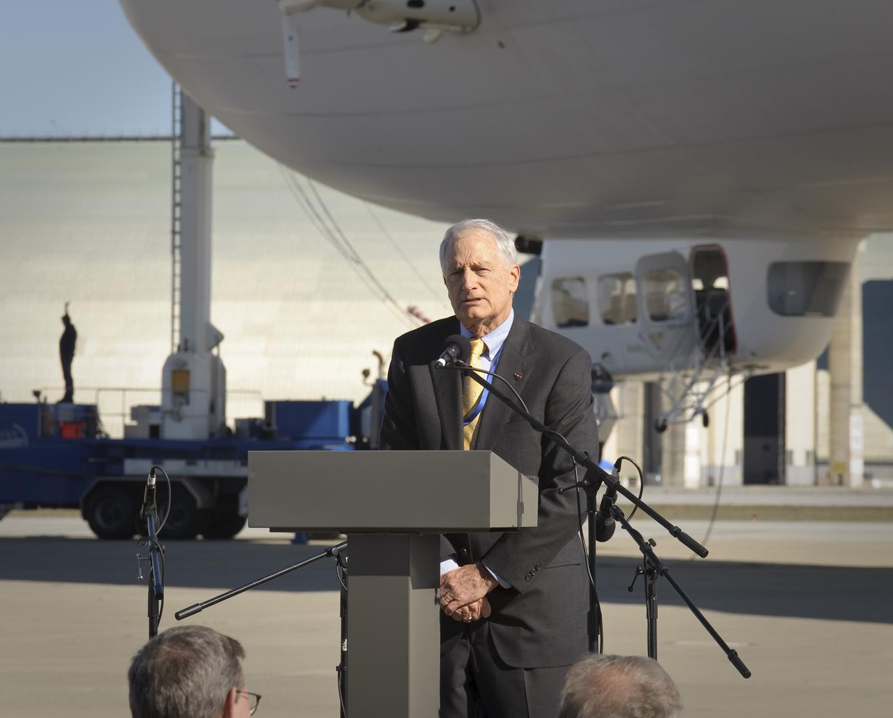 NRP partnerships: Airship Ventures Zeppelin Dedication ceremony at Moffett Field Flight Line, Moffett Field, CA  Speaker Colonel William Moffett III