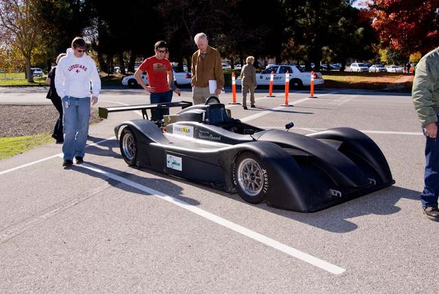 Airship Ventures Zeppelin Dedication during the Moffett Field Diamond Jubilee. The Thruxar electric race car at the Nov. 21 Diamond Jubilee exhibits. KleenSpeed is an advanced R&D firm focusing on scalable electric propulsion systems for transportation