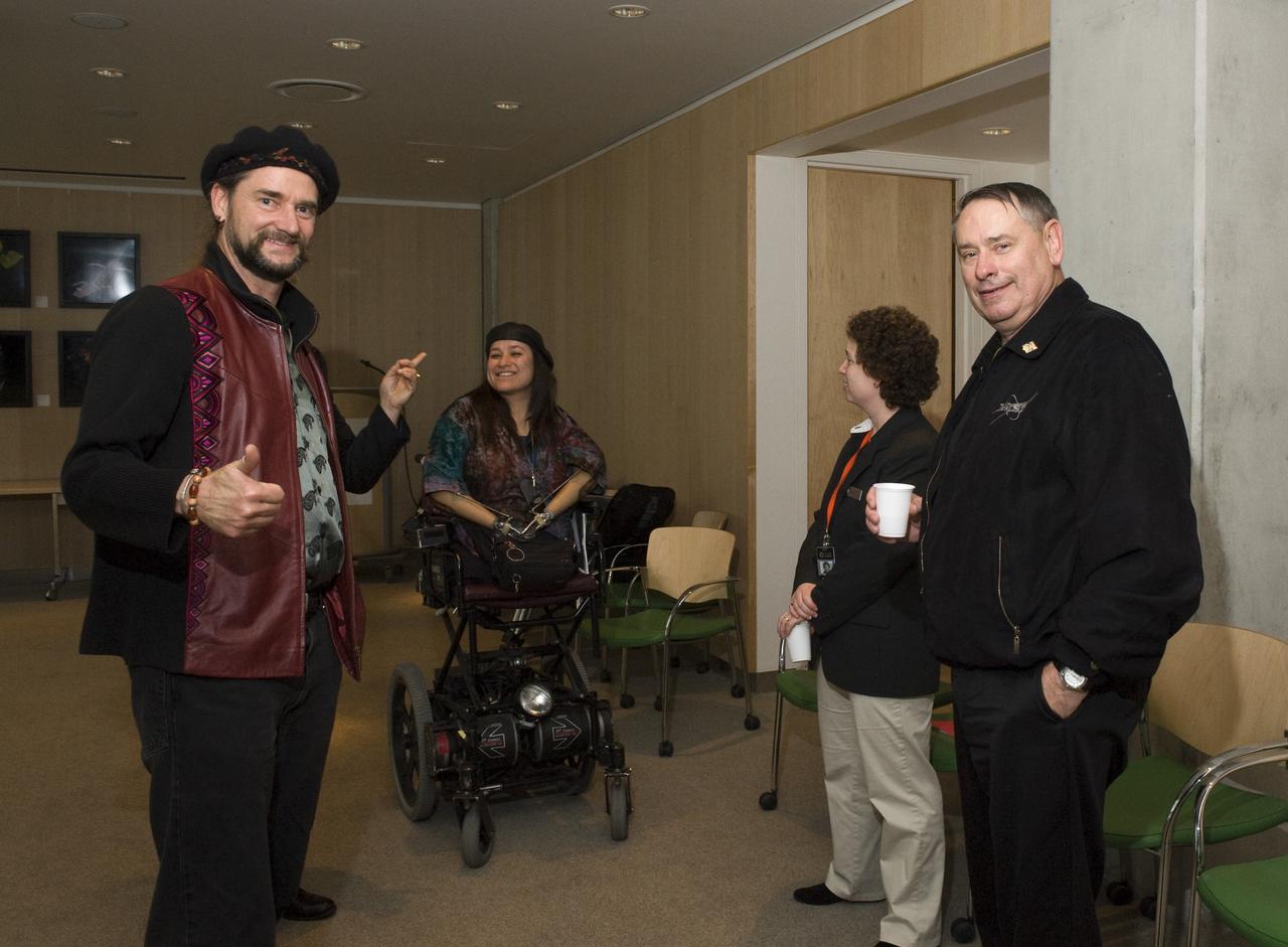 Yuri's Night 2009 held at the California Acaemy of Sciences in San Francisco, California. Image show Ames Center Director S. Pete Worden and Dana Bolles also of Ames at the beginning of the night's festivities.