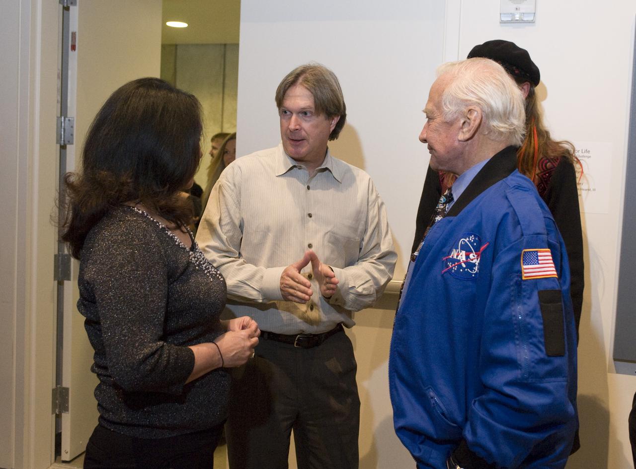 Yuri's Night 2009 held at the California Acaemy of Sciences in San Francisco, California Ames Yvonne Pendleton, Gary Martin and Apollo 11 Astronaut Buzz Aldrin.