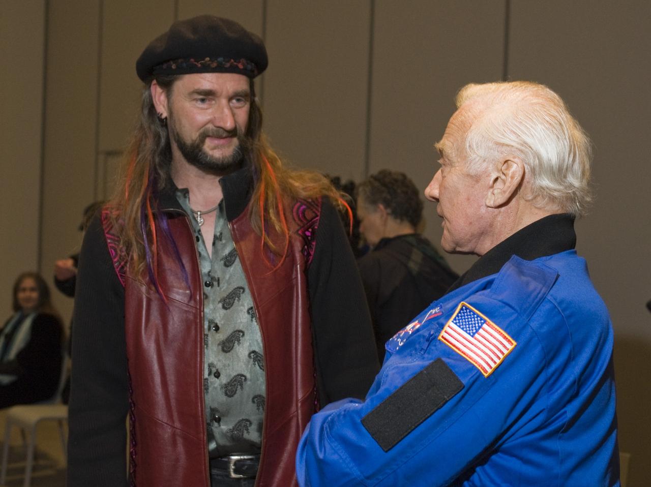 Yuri's Night 2009 held at the California Acaemy of Sciences in San Francisco, California Right is Apollo 11 Astronaut Buzz Aldrin.