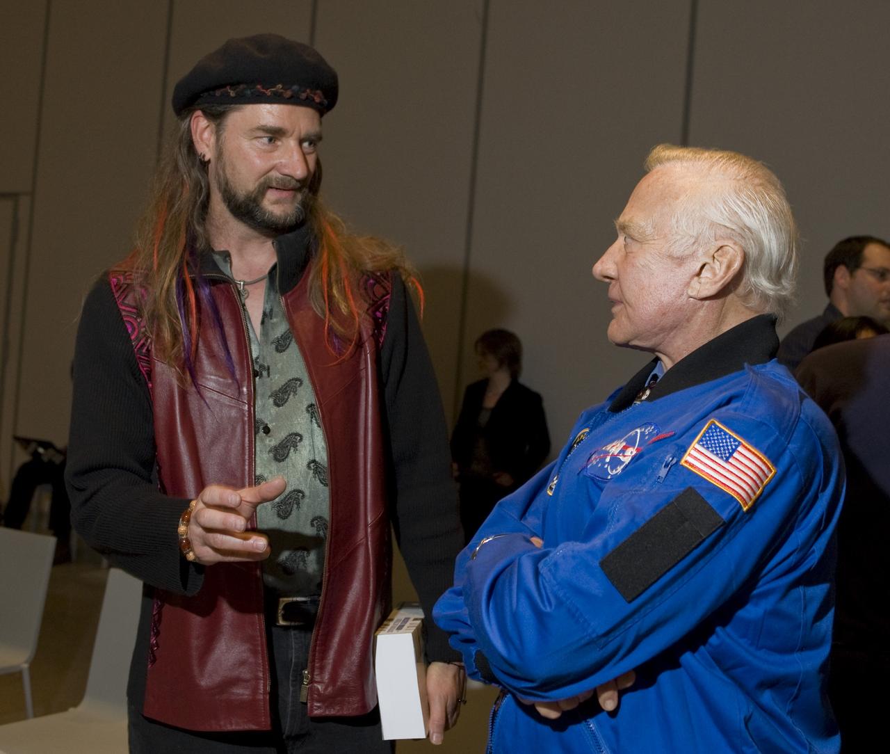 Yuri's Night 2009 held at the California Acaemy of Sciences in San Francisco, California Right is Apollo 11 Astronaut Buzz Aldrin.