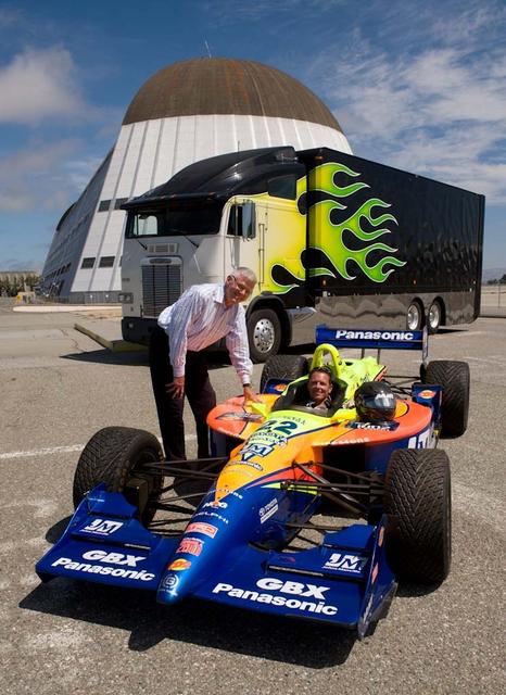 Timothy Collins, President and Chairman, KleenSpeed Technologies, Inc. and Captain Andrew Butte, rescue helicopter pilot and former Army Aviator, with Butte's 1999 SWIFT. ChampCar  Butte has given his racecar to KleenSpeed for conversion to electric. KleenSpeed is an advanced R&D firm focusing on scalable electric propulsion systems for transportation. The company is based at the NASA Research Park (NRP) Moffett Field, California as a lease holder.