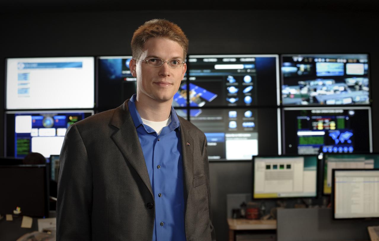 Chris Kemp, NASA Ames CIO in the security Operations Center (inside and outside of N-254 SOC and on Segway in front of the N-254 building sign
